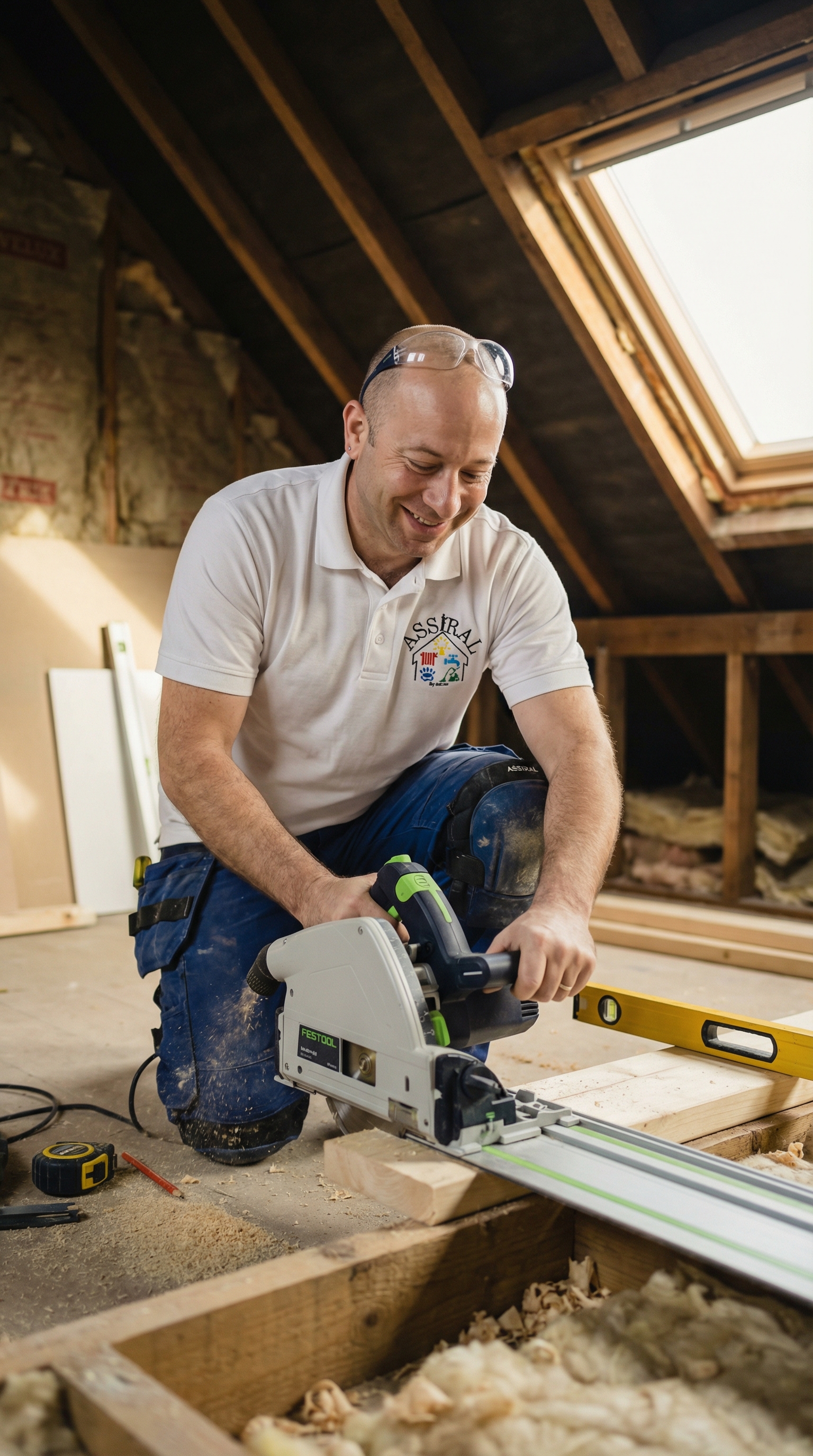 Adrian working on extension and loft conversion tasks